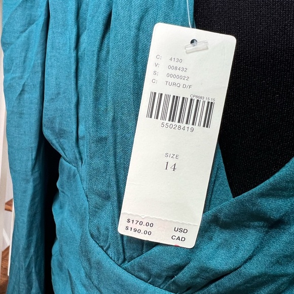 Anthropologie Gwendolyn Teal Maxi Dress NWT Size 14 - Picture 14 of 15